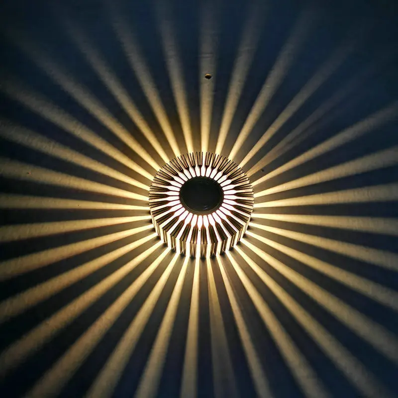 Saulės gėlė sienos lempos apvalios kūrybos aliuminio lempos eilėje koridoriaus šviesos Ktv baras fone sienų apdailai lempa 3w