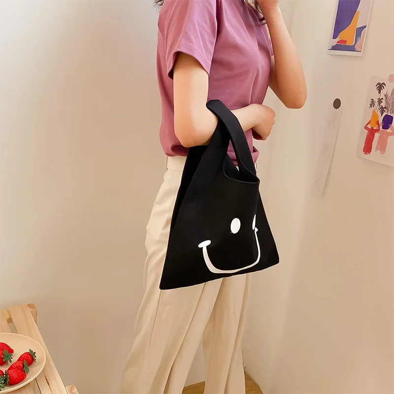 2020 korėjos versija paprasta aplinkai draugišką veiduką spausdinti vest stiliaus mados laukinių pirkinių krepšys drobė maišelis
