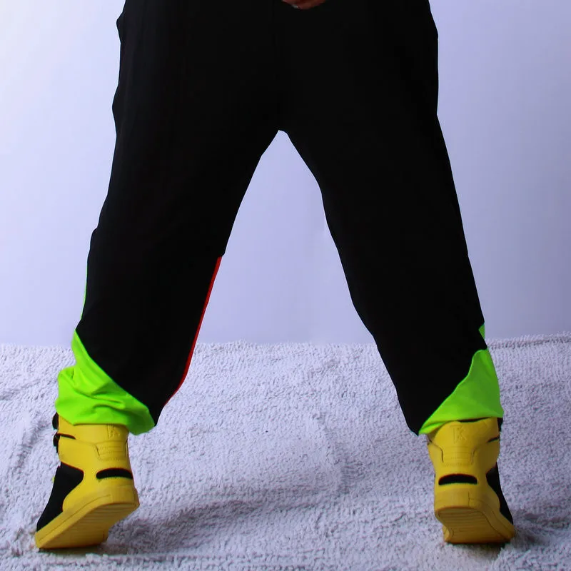 Vaikai Suaugusiųjų Prekės Pavasario Vasaros Sweatpants Kostiumus dėvėti plonas Spalvinga kratinys Panelled džiazo kelnės haremo Hip-Hop Šokių Kelnės