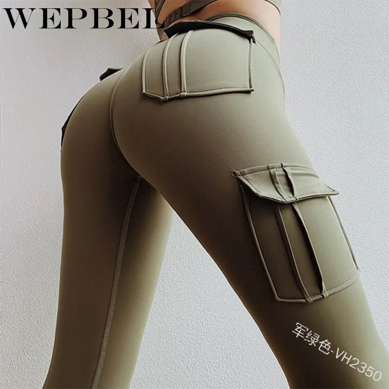 WEPBEL Moterų Aukšto Juosmens Liesas Krovinių Ilgai Jean Kelnės su Kišenėmis Ponios Atsitiktinis Slim Pieštuko Pants Plus Size Antblauzdžiai Kelnės