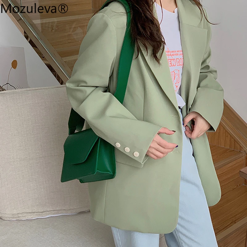 Mozuleva 2020 Atsitiktinis Žalia Single-breasted Moterų Švarkas Office Ponios Kostiumas Striukė Moteriška Pavasario Elegantiškas Outwear blaser femininas