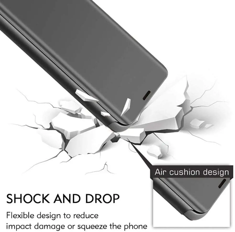 Smart Atveju Xiaomi 10 Clear View Lange Electroplate Danga Stendas Scratchproof Apsaugos Flip 