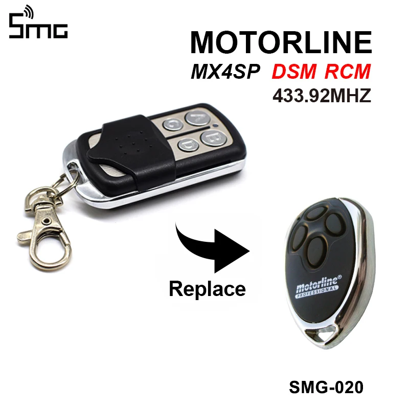 Klonas MOTORLINE 433.92 mhz nuotolinio valdymo Garažo vartai Už MOTORLINE MX4SP RCM DSM Handsender vartų, durų atidarytuvas