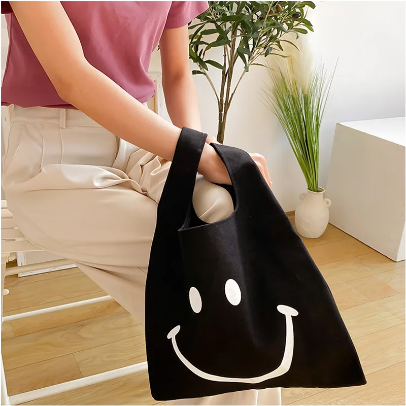 2020 korėjos versija paprasta aplinkai draugišką veiduką spausdinti vest stiliaus mados laukinių pirkinių krepšys drobė maišelis