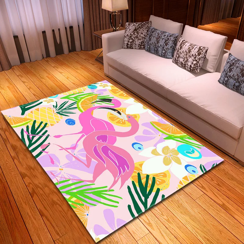 3D spausdinimo Flamingo meilės kilimas kambarį kilimas miegamieji, didelis salonas kilimėliai virtuvės kambario grindų kilimėlis žalias vaiko kambarys spalvingas kilimas