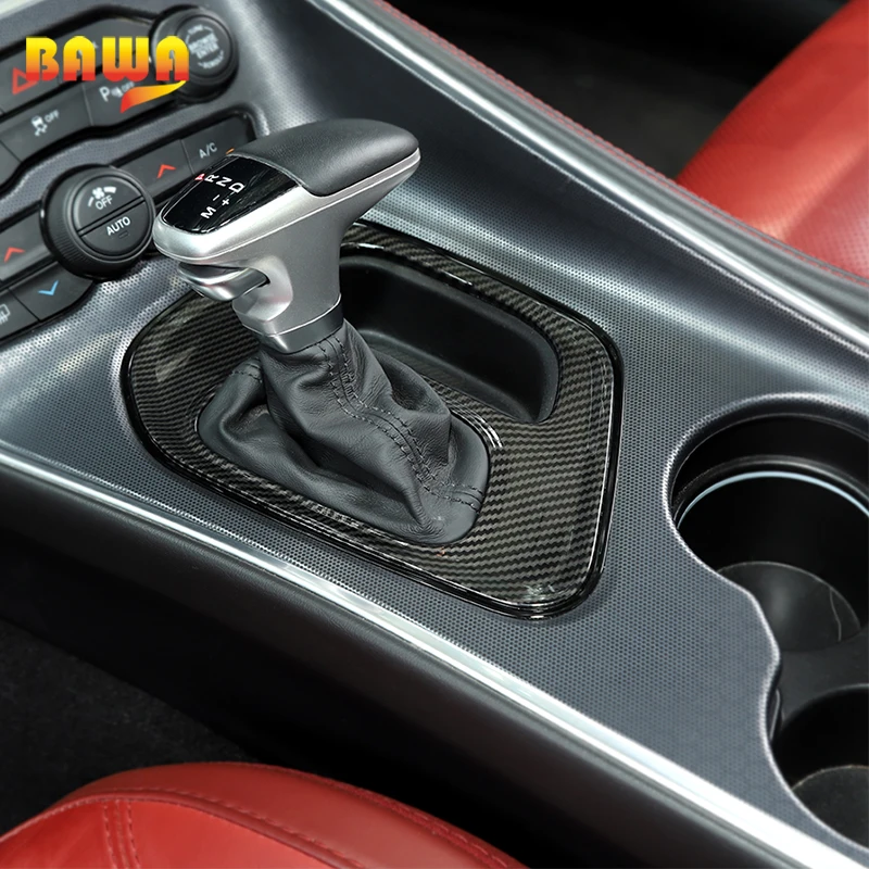 BAWA Interjero Bagetai Dodge Challenger-2019 ABS Automobilio Salono Pavarų Perjungimo Langelį Skydelio Apdaila Padengti Lipdukai Anglies Pluošto