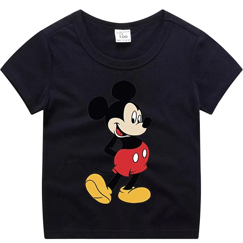 Vasarą Cartoon Mickey Mouse Kūdikių Berniukų Marškinėliai Vaikų Mergaičių Drabužių Medvilnės Spausdinti Viršūnes Tees Vaikų Drabužius 2-12T