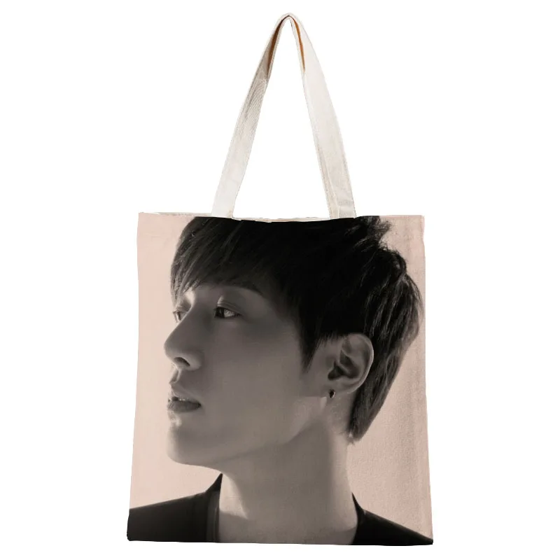 Custom Kim Hyun Joong Pirkinių Krepšys Grafinis Nešti Harajuku Shopper Bag Moterų Drobės Pečių Maišą Moterų Ulzzang Ekologinio 30*35cm