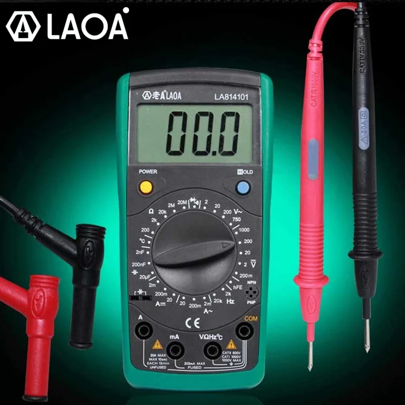 LAOA Multimetras Skaitmeninis Multimetras Priemonė Zondas Amp Metrų Ammeter AC/DC voltageTest Dabartinės Atsparumas Temperatūrai Bandymas