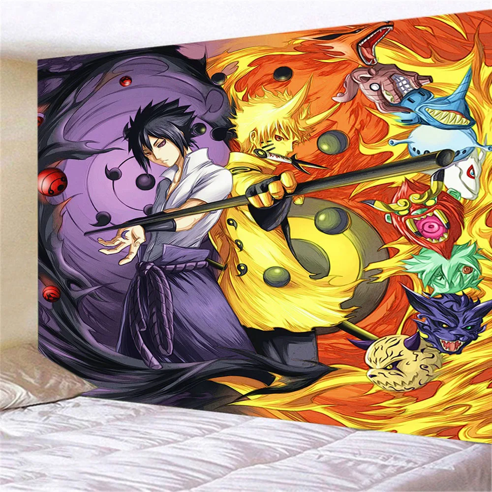 Mados 3D Atspausdintas Japonų Anime Naruto Namo Sienos Kabo Kambarį Salės Sienų Tapyba, Siuvinėjimas Siuvinėjimas Miegamasis