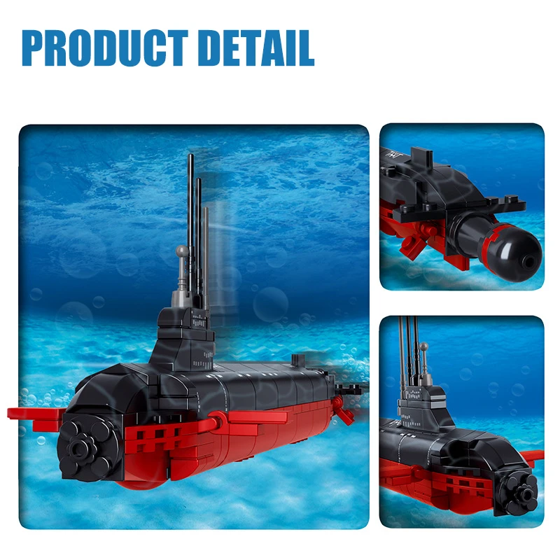 SLUBAN Karinių Branduolinių Povandeninių Karinių Laivų Laivų Statyba Blokai Karo Laivu Plytų Klasikinis Modelis, Švietimo Žaislai Vaikams