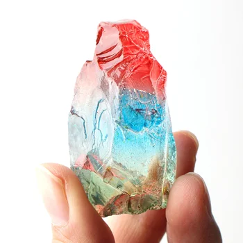 9pcs Kvarco Electroplated Spalva Crystal, Akmens, Mineralinė Pavyzdys Grubus Nereguliarus Vaivorykštė Pendand Spalvos Dekoratyvinis dovanų dėžutėje