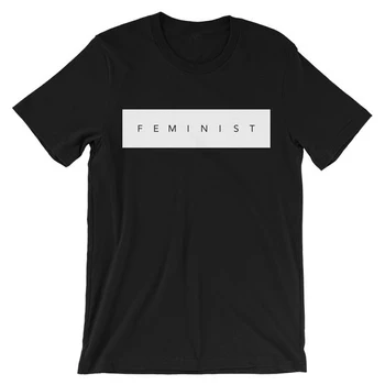 Paprasta Feministinė T-Shirt 90-ŲJŲ moterų mados tees grunge estetinės camiseta tumblr viršūnes goth stiliaus feministe marškinėlius meno vasaros viršūnes