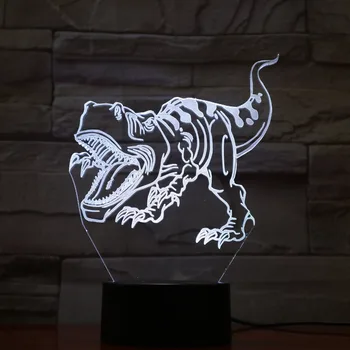 Dinozaurų LED Mielas Gyvūnų Kūrybos Vakarą Lempos Aukštos Kokybės Akrilo 3D Žibintai Kūdikio Miegamojo Stalo Lempa su USB Laidu 3D-748