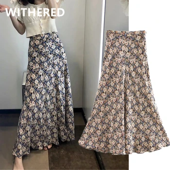 Nudžiūvo ins mados bloggers indie folk gėlių spausdinti paplūdimio vasaros ilgas sijonas moterims faldas mujer moda 2020 midi sijonai womens