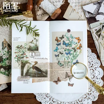 Retro Gėlių Katalogas Rašyti Kulka Leidinys Fone Dekoratyviniai Lipdukai, Kanceliarinės prekės Scrapbooking 