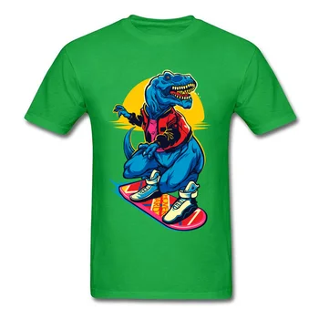 Viršūnės & Tees T Shirt Mens Rex į Ateitį T-shirt Marškinėlius Dinozaurų Čiuožėjas Medvilnės Drabužius Riedlentė Meilužis Gimtadienio Dovana