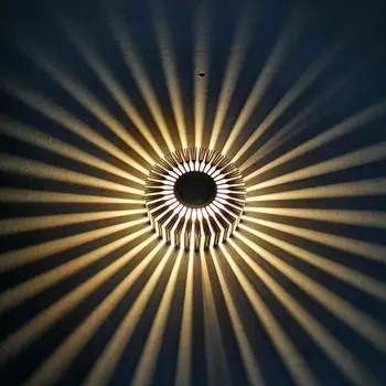 Saulės gėlė sienos lempos apvalios kūrybos aliuminio lempos eilėje koridoriaus šviesos Ktv baras fone sienų apdailai lempa 3w
