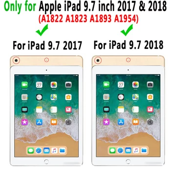 Premium Odos Smart Case for Apple iPad 9.7 2018 6 6-osios Kartos A1893 A1954 9.7 2017 5 5 Gen A1822 A1823 Padengti +Filmas+Rašiklis