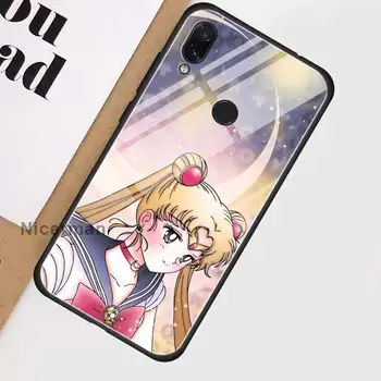 Sailor Moon Anime Atvejais Xiaomi Redmi Pastaba 9S 8 8T 7 9 9A 9C 8A K20 K30 5G Pro Grūdintas Stiklas Coque Telefono Dangtelį