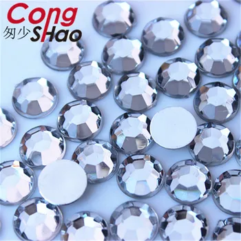 Cong Shao 200pcs 10mm AB Spalvinga flatback akmenys ir kristalai, Akrilas Turas kalnų krištolas aplikacijos 