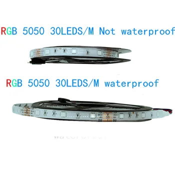 SMD RGB ne/vandeniui LED Šviesos Juosta 5050 2835 10 M. 5 M. LED luce Led RGB diodų led ribbonFlexible reguliatorius DC 12 V