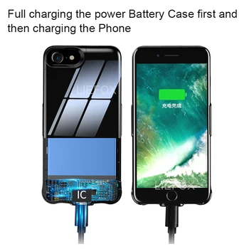 5000mAh Telefono Baterija Atveju PowerBank Įkroviklis iPhone 6 6s 7 8 8000mAh Mobiliųjų Telefonų Kroviklį Atveju iPhone 6Plus 7Plus 8 Plius