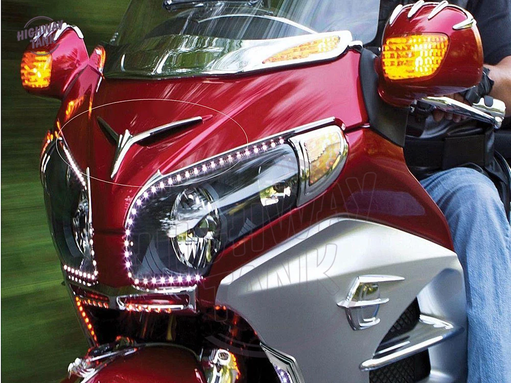 1 Vnt ABS Plastiko Chrome Motociklų Lauktuvės Antakių Akcentas atveju Honda GL1800 Goldwing 2012 2013