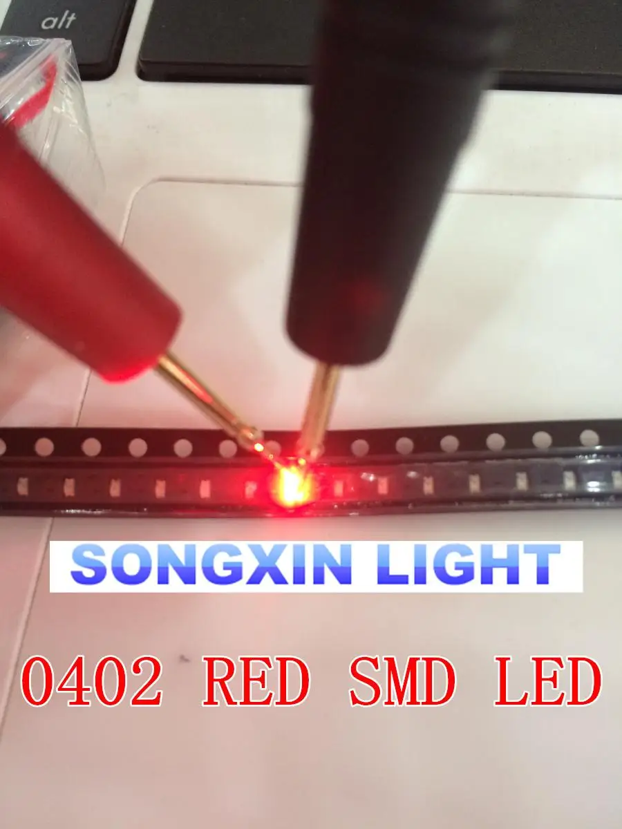 1000PCS 0402 1005 1.0X0.5mm raudona lemputė SMD šviesos diodas SMD LED Lempos granulių 620-625NM 1.0*0.5*0.35 MM