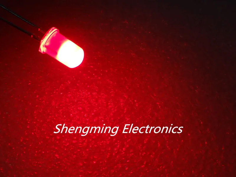 1000PCS 5mm Raudonas Super Bright Išsklaidytos LED Šviesos Žibintus, rūko
