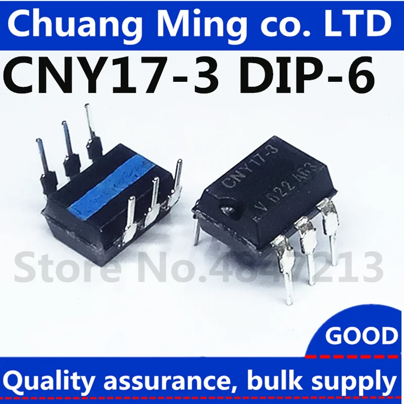 100vnt/daug CNY17-3 DIP6 CNY17F-3 CNY17 Tranzistorinis išėjimas optocouplers NPN Phototransistor Naujas originalus nemokamas pristatymas