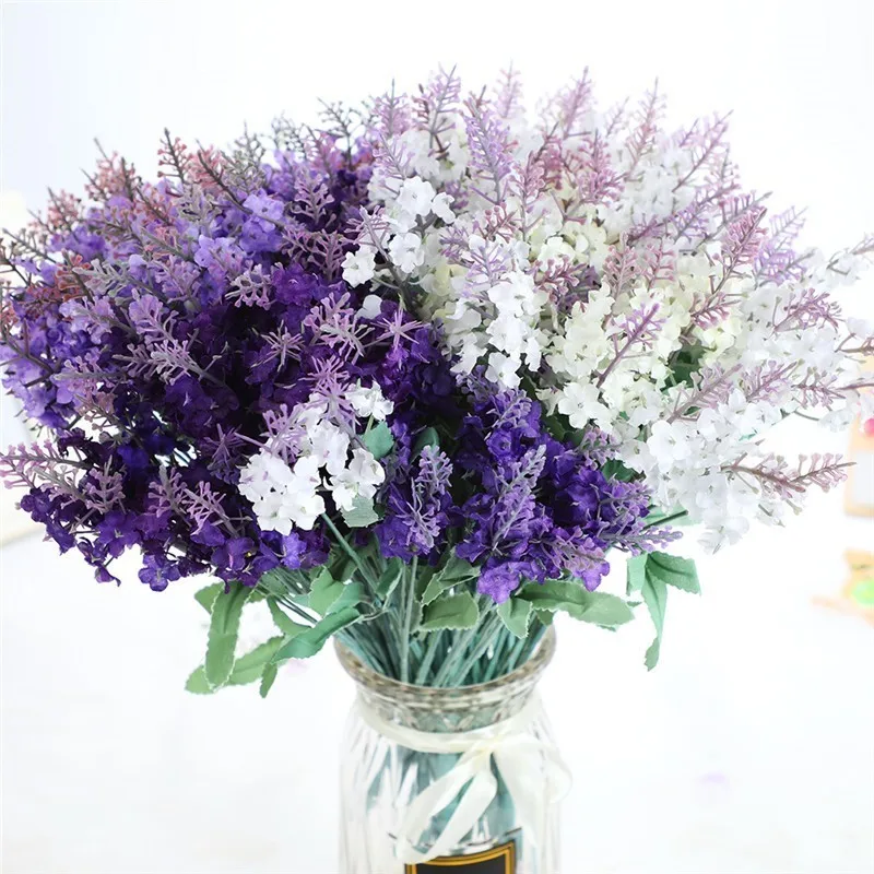 10VNT Romantiška Provanso Apdailos Levandų Gėlių Šilko Dirbtinės Gėlės Grūdų Dekoratyvinis Modeliavimas, Vandens Augalai