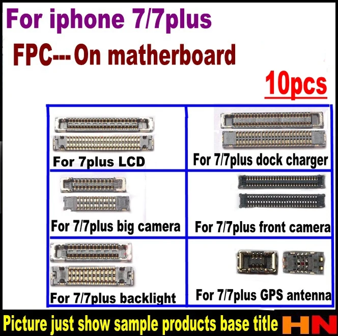10vnt iPhone 7 7p plius FPC Logika Valdybos LCD trouch ekranas, kamera, 3D apšvietimas GPS wifi antenos Jungties Remontas, Dalys