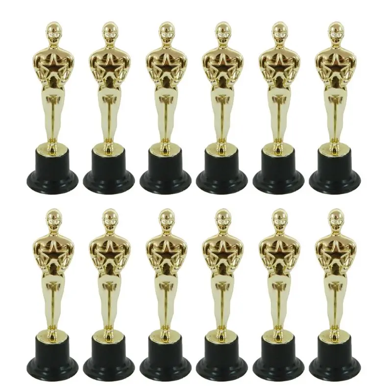 12Pcs Oskaras Statuette Pelėsių, Apdovanoti Nugalėtojai, Puikus Trofėjus į Ceremonijos ir Festivitie Tortas Apdailos Įrankiai