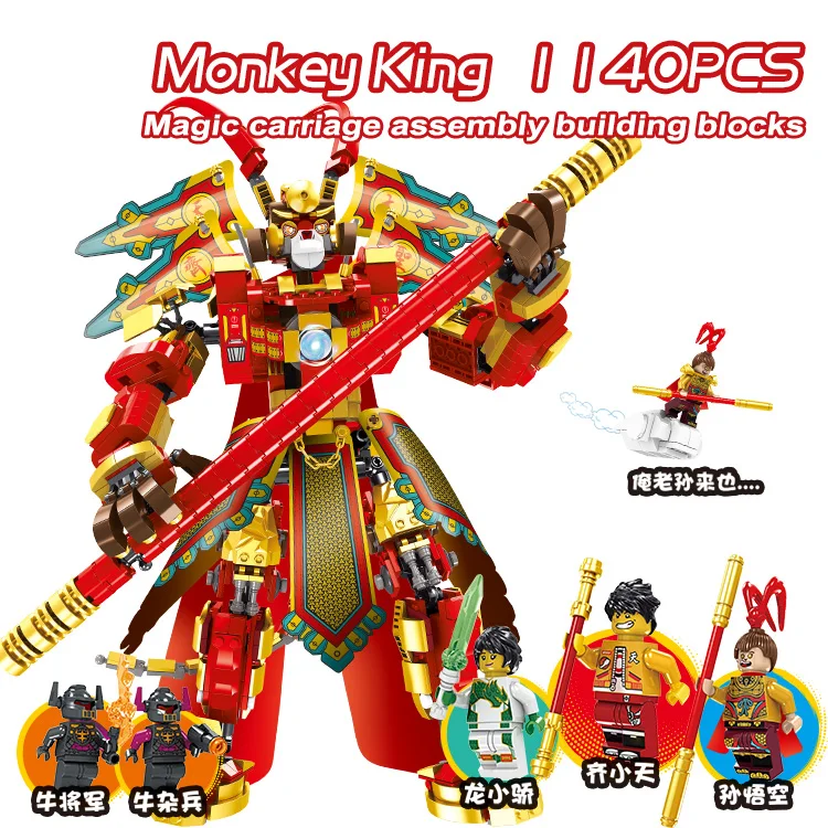 1622pcs MonkeyKid Serijos Wukong Karalius Suderinama Su 80012 Beždžionių Karalius Kariai Mech Blokai Žaislai Berniukas Kalėdų Dovanos