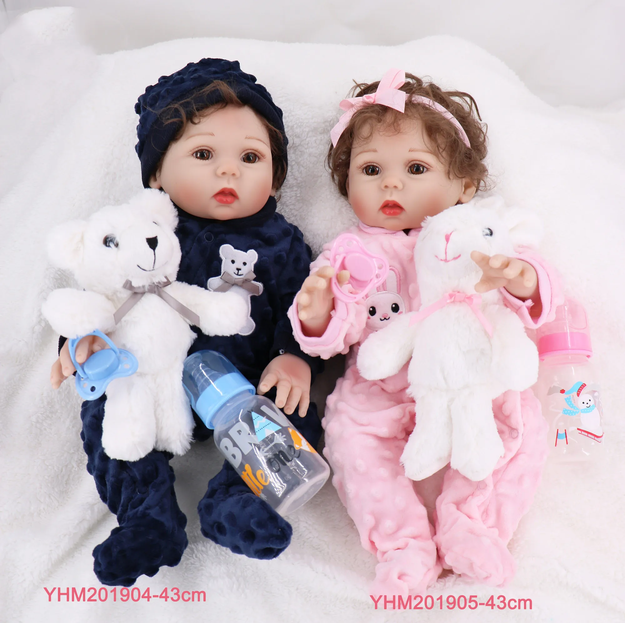 17inch 43CM Bebe Lėlės Reborn Vaikiška Mergaitė viso Kūno Minkšto Silikono Reborn Baby Girl Lėlės Realus Kūdikių Vonios Žaislas Dovanos Brinquedos