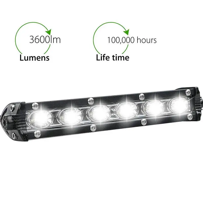 2018 Automobilio LED Darbo Lemputė 18W 6 LED Mažų vienoje Eilėje Vairuotojo Lempa LED Juostelės Žibintai, Off - Road Stogo Žibintai