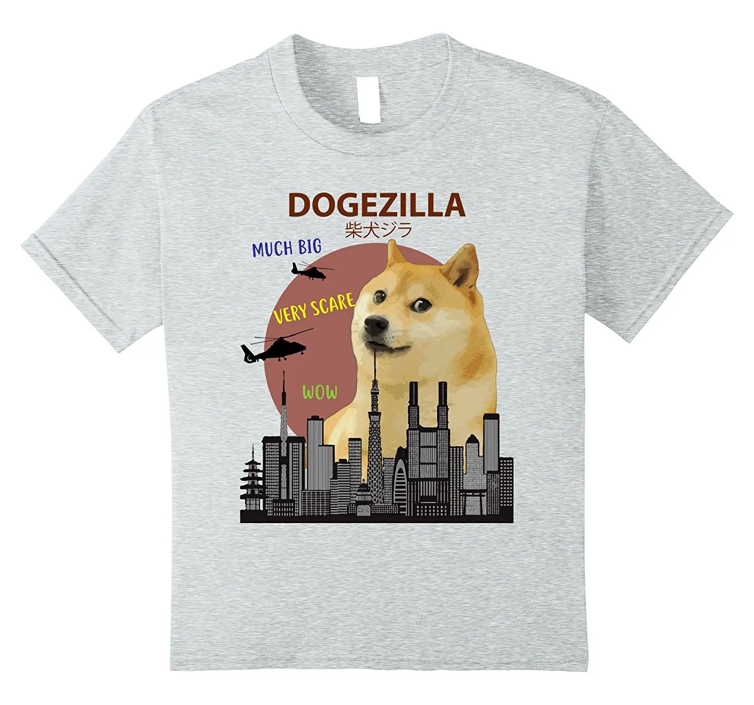 2019 Karšto pardavimo Mados medvilnės Dogezilla pilka T-Shirt | Juokingas DOGE MEME Shiba Inu Šuo Tee marškinėliai