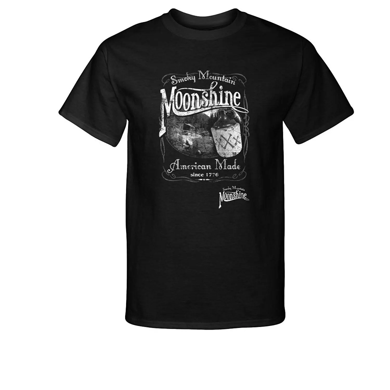 2019 Mados Medvilnės Marškinėliai, Mados Smokey Kalnų Moonshine Amerikiečių Pagaminti T-Shirt