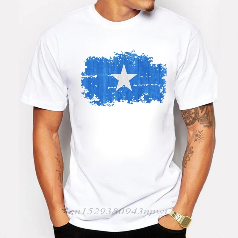 2019 m. Vasarą Trumpas Rankovės marškinėliai Vyrams O-kaklo Somalio valstybės Vėliava Nostalgiškas Stiliaus Marškinėliai Medvilnės Vyrų Apranga Topai