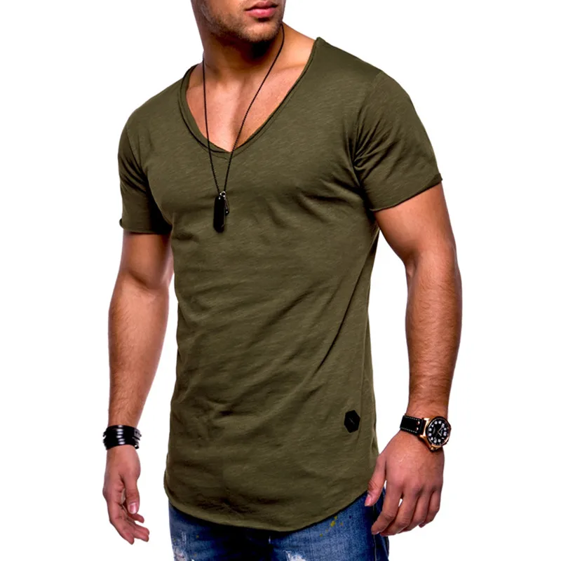 2020 Mados vyriški T-Shirt Slim Užsakymą Prekės ženklo Dizainas Iuxury V-Kaklo Fitneso Atsitiktinis Marškinėlius Tinka Dydis M-3XL