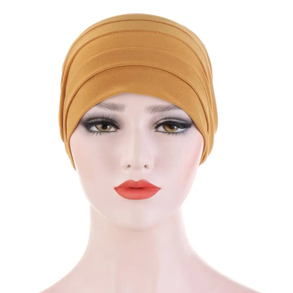 2020 Naujas Elastinga Turbaną Skrybėlę vientisa Spalva Moterys Skarelė variklio Dangčio islamo Vidinis Hijabs Bžūp Musulmonišką Hidžabą turbaną afrikinio femme skrybėlę