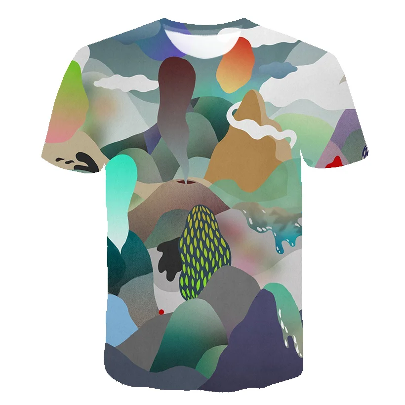 2020 Naujas Kaklaraištis Dažų 3D Atspausdintas T-shirt Vyrų Atsitiktinis Negabaritinių marškinėliai Vasaros Trumpas Rankovės O-Kaklo Viršų Prarasti Spalvotų T-marškinėliai, topai