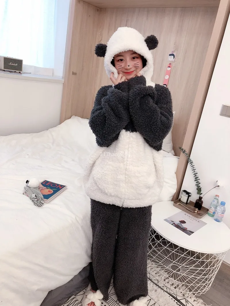 2020 m. japonija mielas panda pižama mielas šiltas namų kostiumas sleepwear pižamos GP