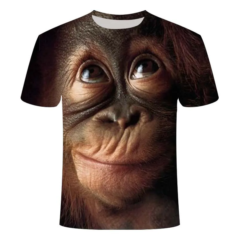 2020 metų vasaros 3D atspausdintas gyvūnų beždžionių gorilos trumparankoviai juokinga dizaino atsitiktinis marškinėliai T-shirt vyrai