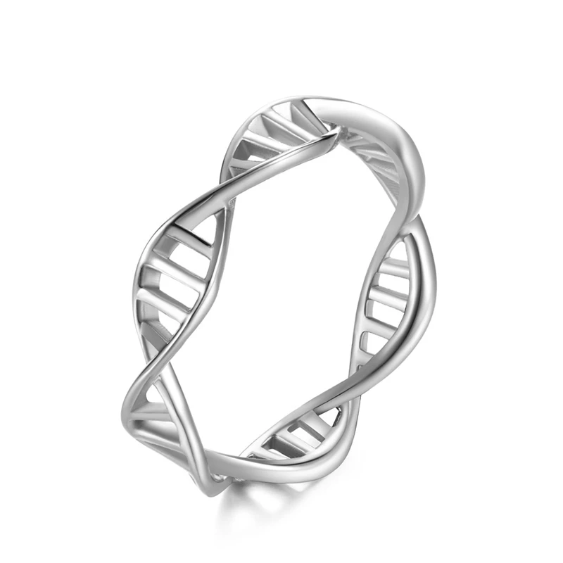 2020 Šiuolaikinės Mados DNR Dvigubos Spiralės Genomo Twist Žiedai Moterims Madinga Nerūdijančio Plieno Papuošalai Dovana Sužadėtuvių Juosta Anillos