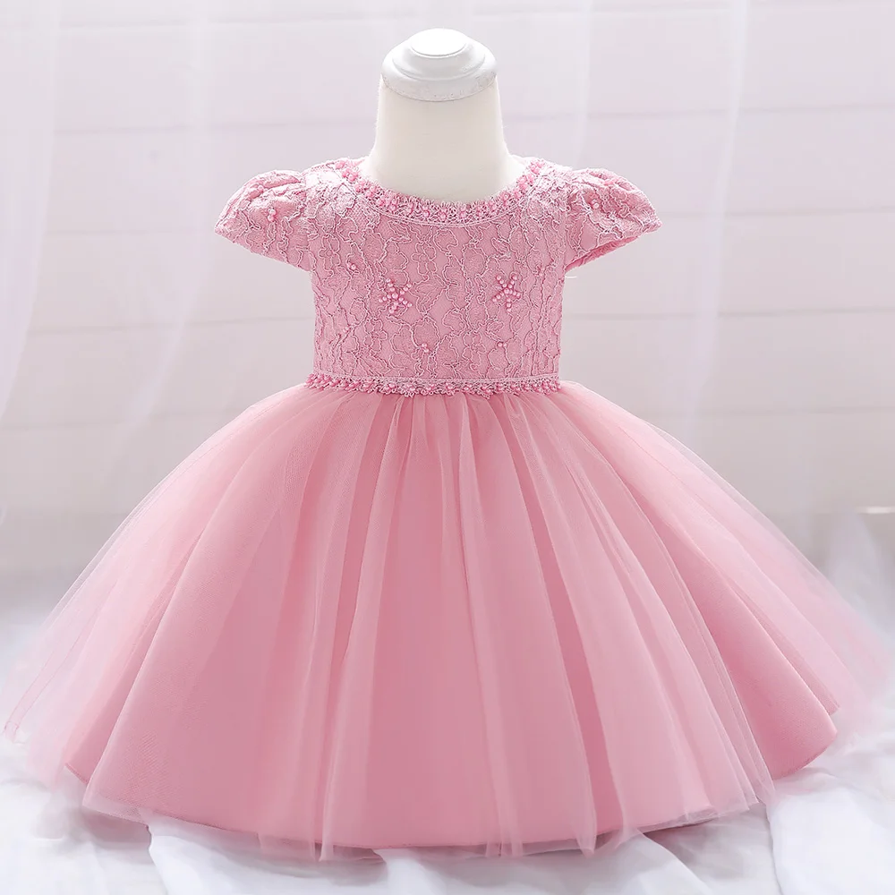 2021 Vasaros Kūdikių Naujagimių Krikšto Suknelė Baby Girl Suknelės, Šaliai, Vestuvių Princesė 1 Metų Gimtadienio Suknelė 1 2 Metai Balta