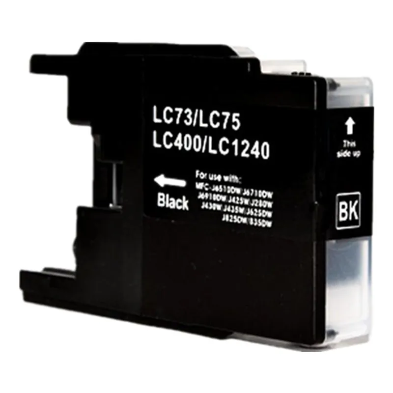 2vnt suderinama juodo rašalo kasetė brolis LC12 LC40 LC71 LC73 LC75 LC400 LC1220 LC1240