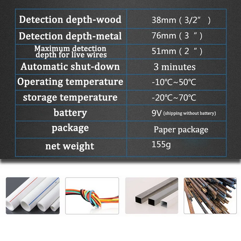 3 1. Metalo Detektorius Rasti Metalo, Medienos Smeigės AC Įtampos Sienos Elektrinis laukas Sienos Detektorius