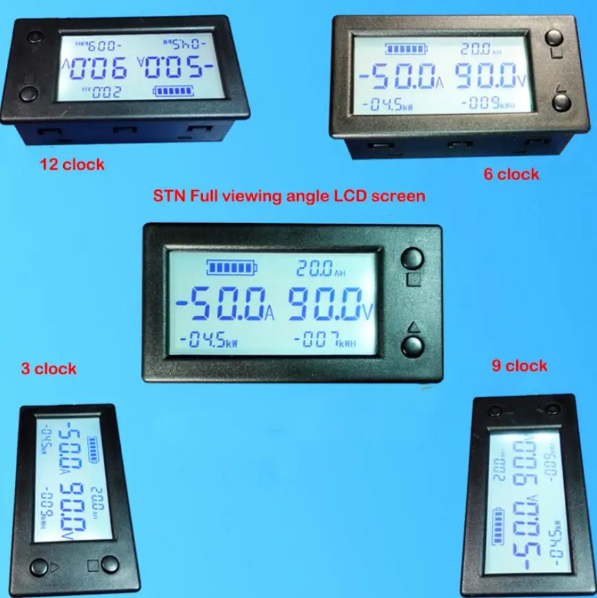 300V DC digital Voltmeter Ammeter Automobilio Akumuliatoriaus Talpa Testeris coulometer Galia elektros watt-valandų skaitiklis Su Holo jutiklis